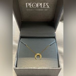 Peoples Gold Half Moon Necklace